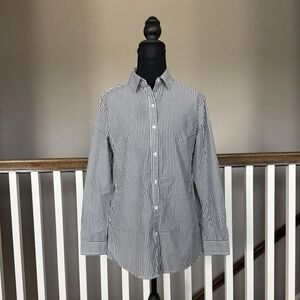 J McLaughlin Striped Long Sleeve Button Down Shirt Top Small Office Career Prep